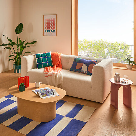 Canapea Atmosphere Zenia cu trei locuri, culoare Ivory, 203x90x71 cm