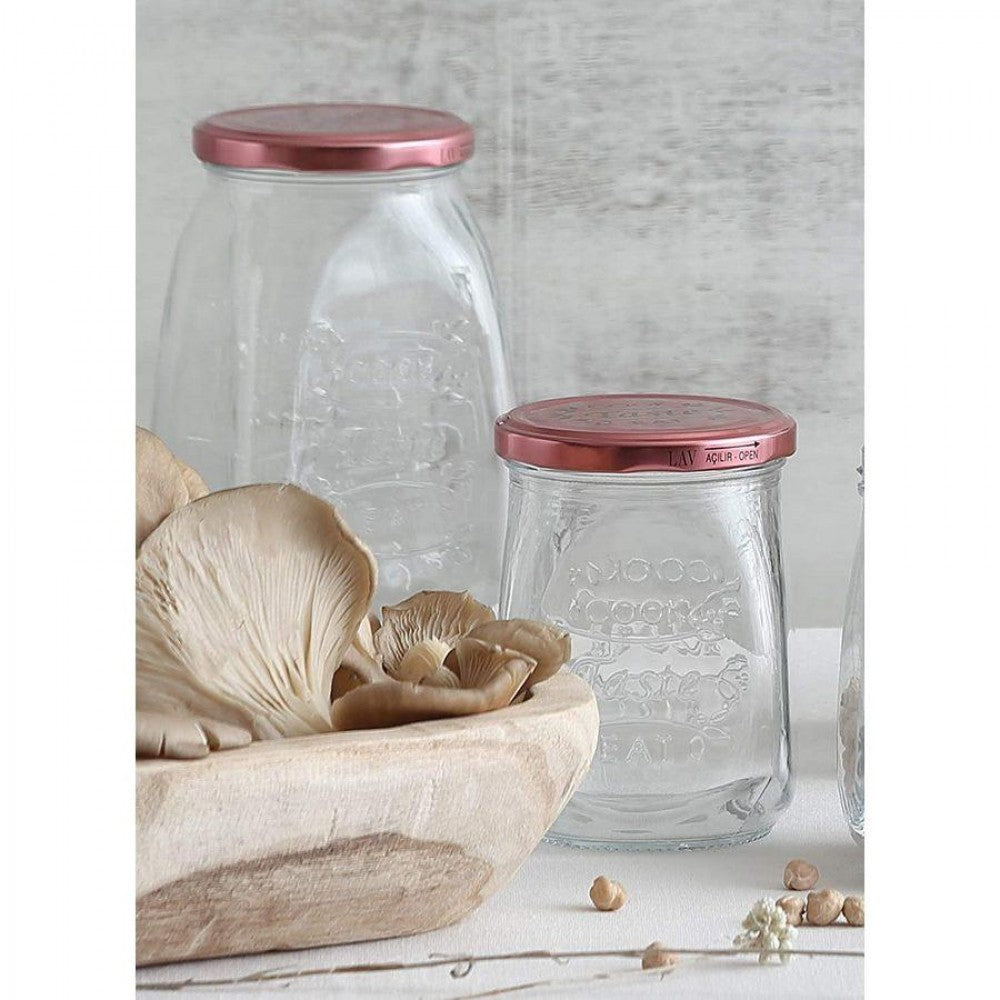 Borcan de sticlă cu capac LAV Tasty, 1000 ml, 2 buc.