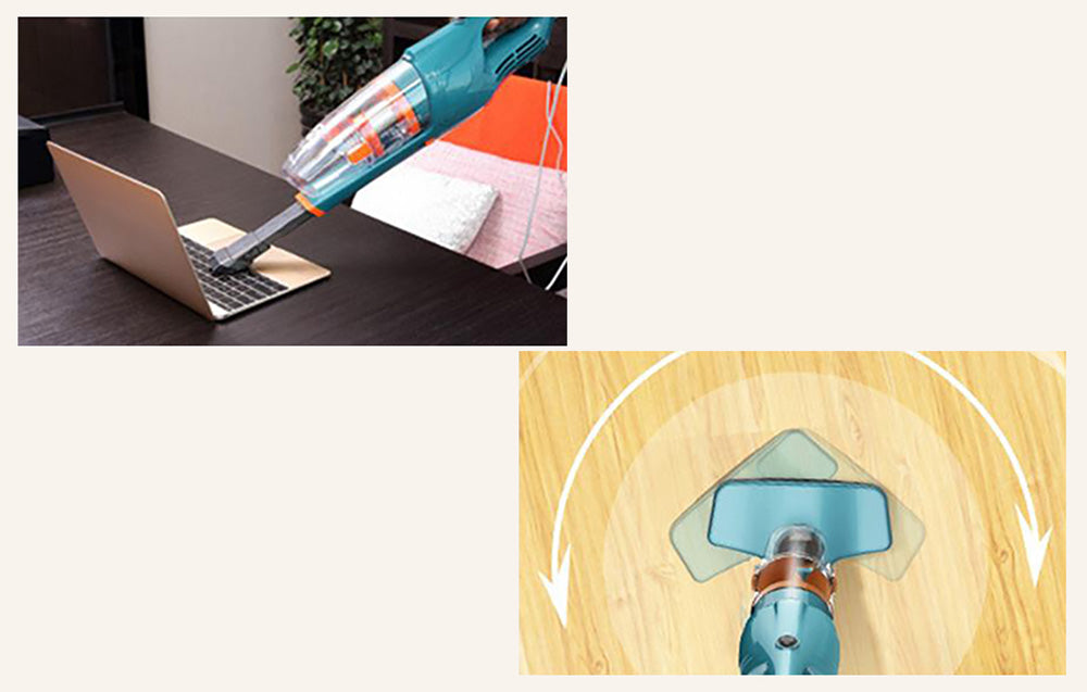 Aspirator vertical Deerma DX900, 600W, 17kPa, recipient 0.8 l, 75dB, cablu 5m, turcoaz