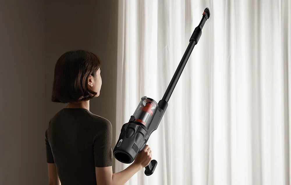 Aspirator vertical Deerma DEM-T30W, 240W, 23kPa, lampă optică, fără fir, negru