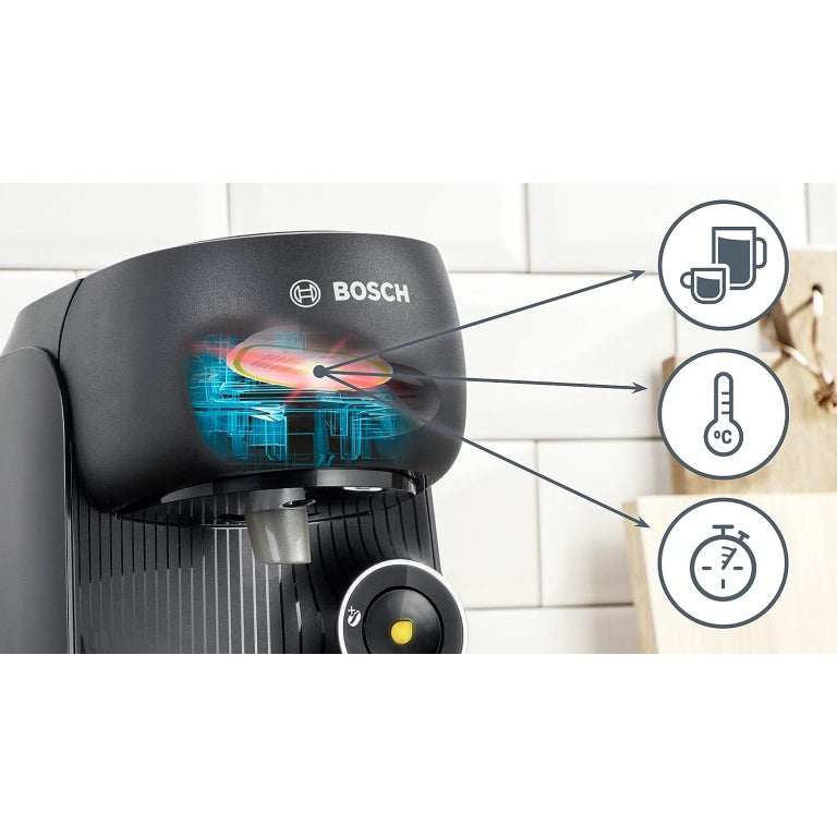 Espressor Bosch Tassimo Finesse TAS162E, 1400 W, 3,3 bari, 0,7 l, Intensity Boost, Autocurățare și decalcifiere, Capsule, Negru