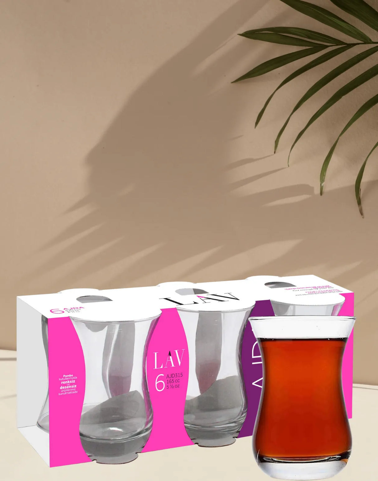 Set de cești de ceai turcesc LAV Ajda, 165 ml, 6 buc.