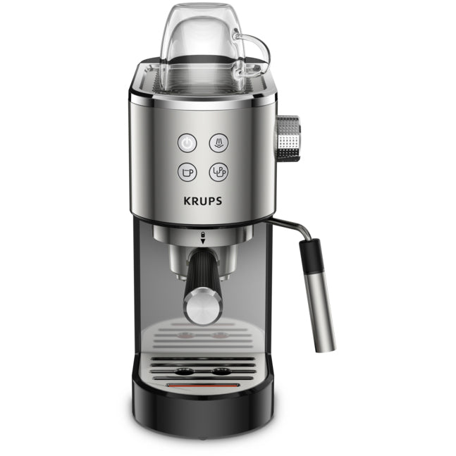 Espressor Krups Virtuoso XP442C11, 15 bar, 1400 W, Tehnologie Thermoblock, Capacitate 1 l, Argintiu/Negru