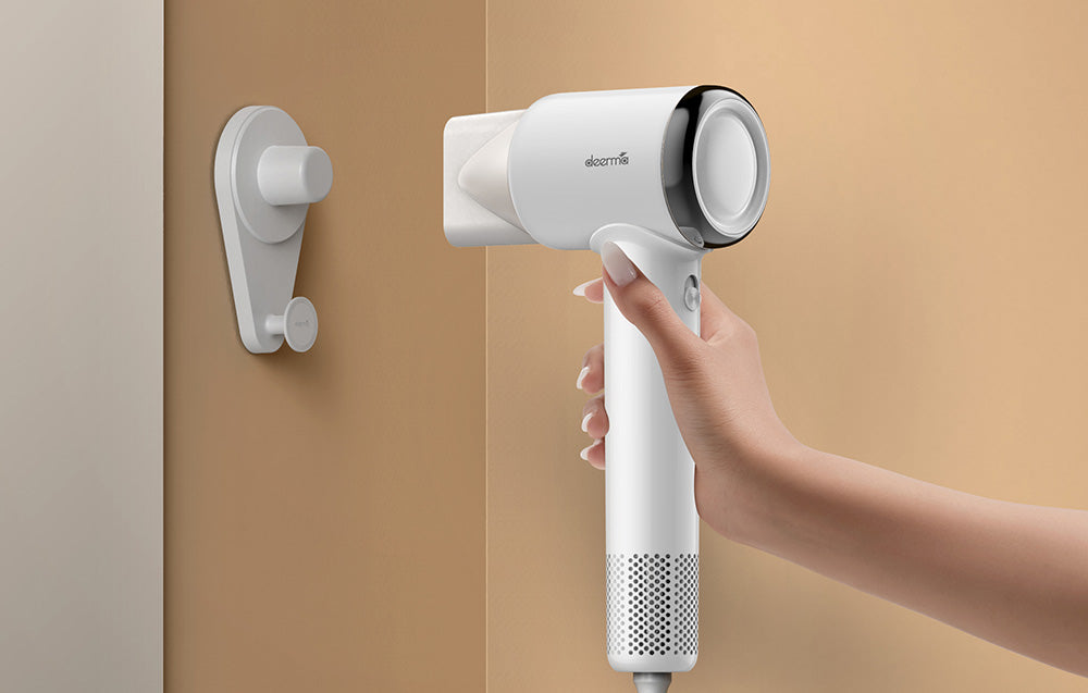Uscător de păr Deerma DEM-CF50W, 1400W, Aer 70 m/s, Ioni negativi, 11 moduri, Alb