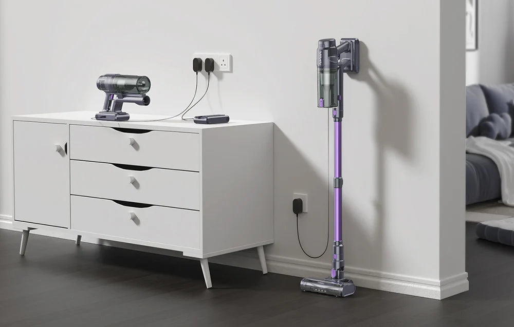 Aspirator vertical fără fir Lubluelu L7, 230 W, filtru HEPA, violet