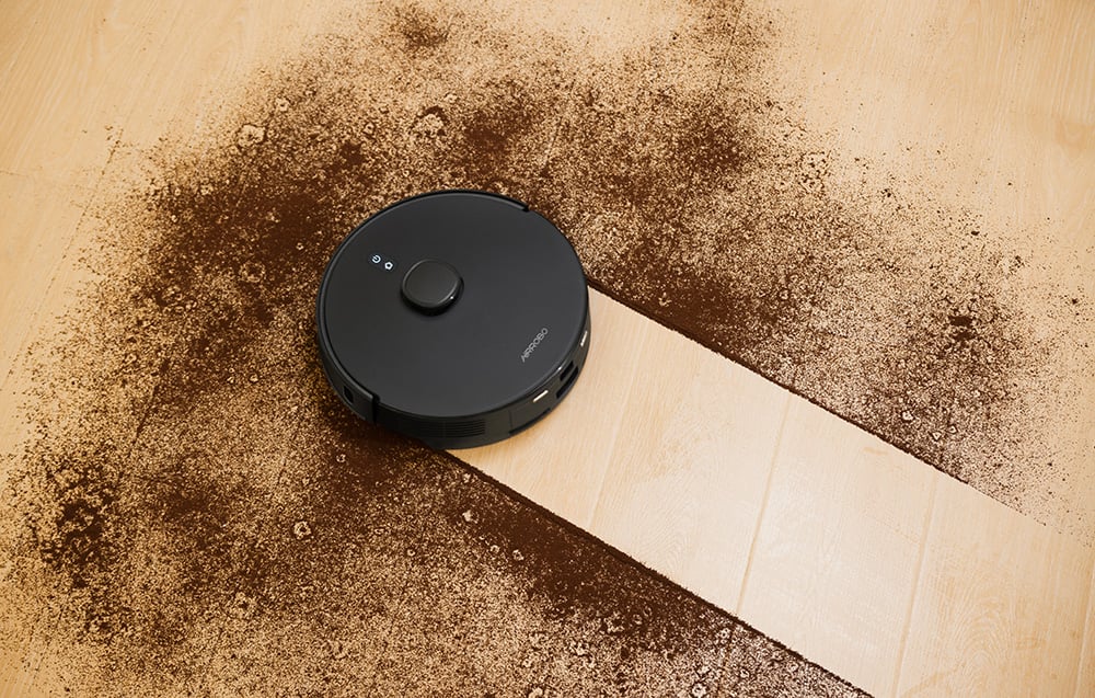 Aspirator robot cu stație AirRobo T20+, 60W, Mop, 3200mAh, filtre HEPA, Negru
