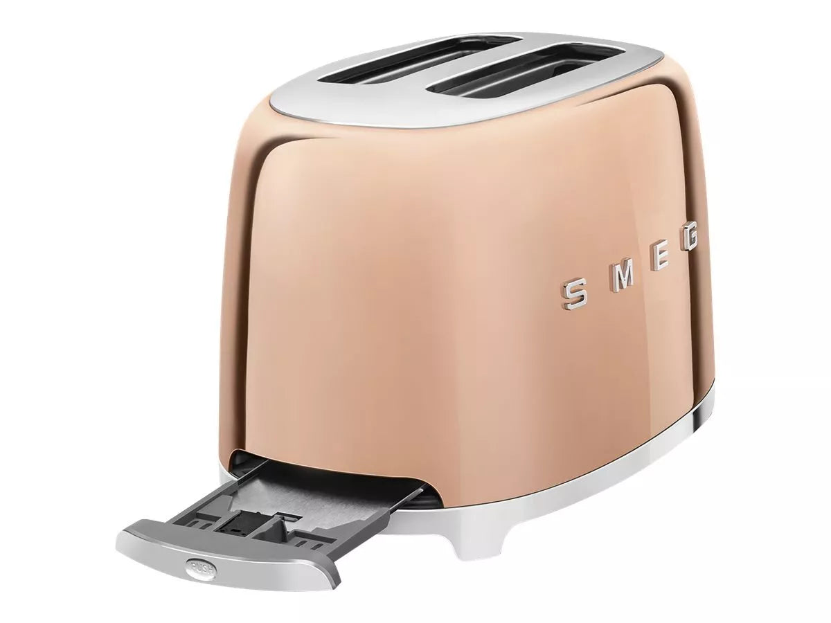 Prăjitor de pâine Smeg TSF01RGEU, 950 W, 2 felii, Auriu roz