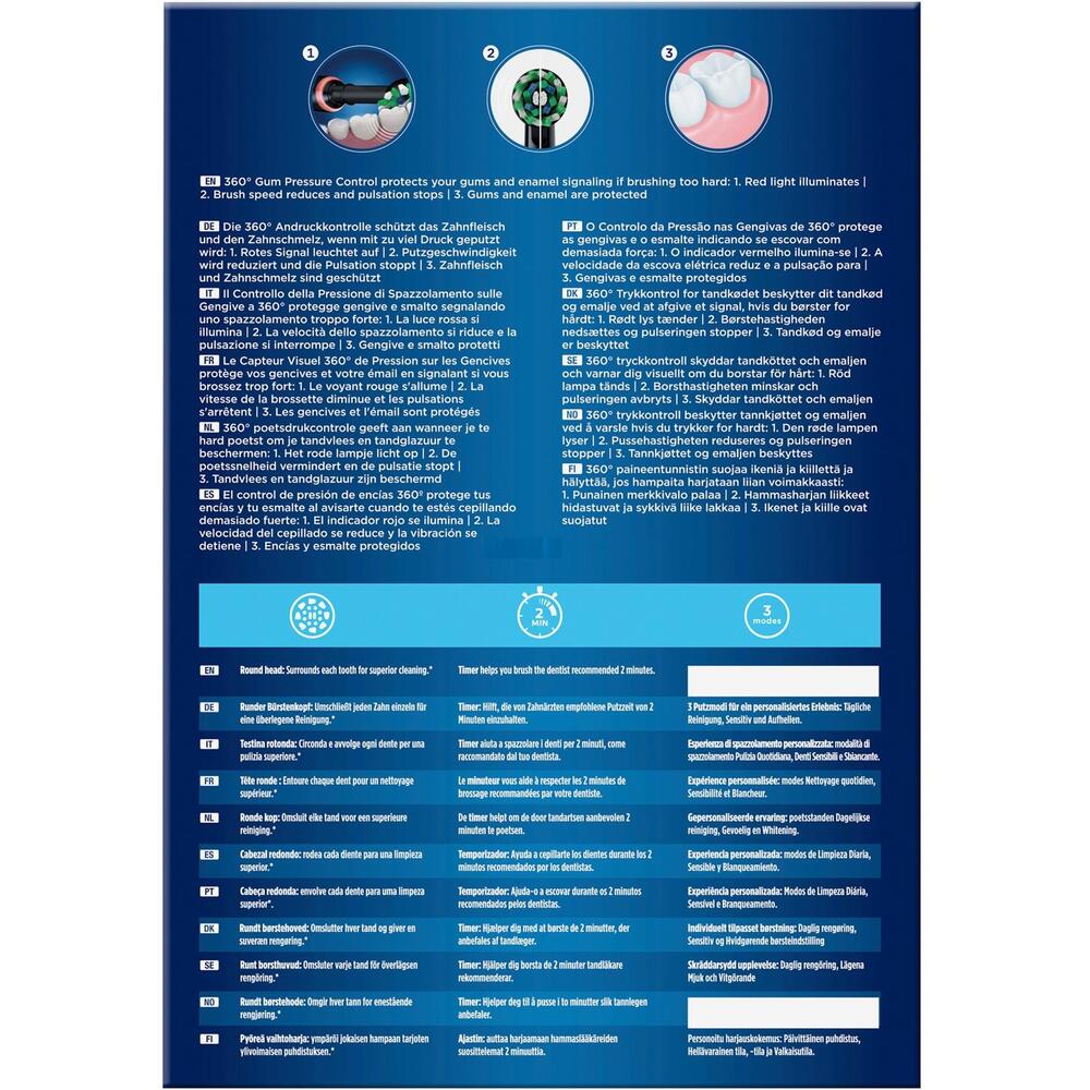 Set de 2 periuțe de dinți electrice Oral-B Pro 3-3900, roz și negru