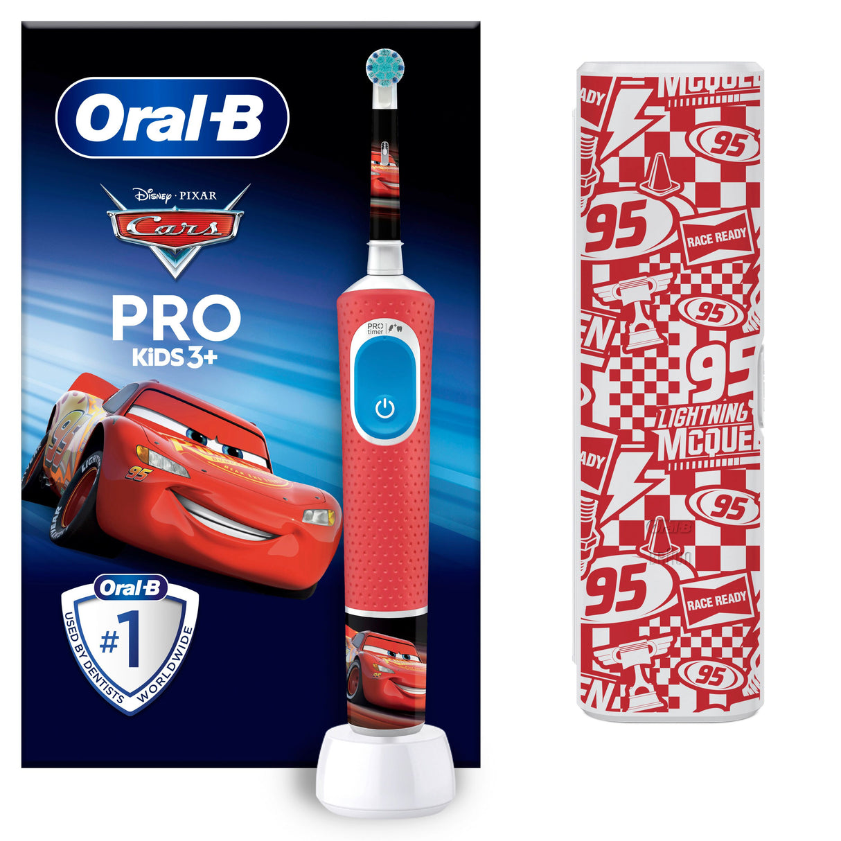 Periuță de dinți electrică pentru copii Oral-B Vitality Pro Kids, Mașini, Roșu