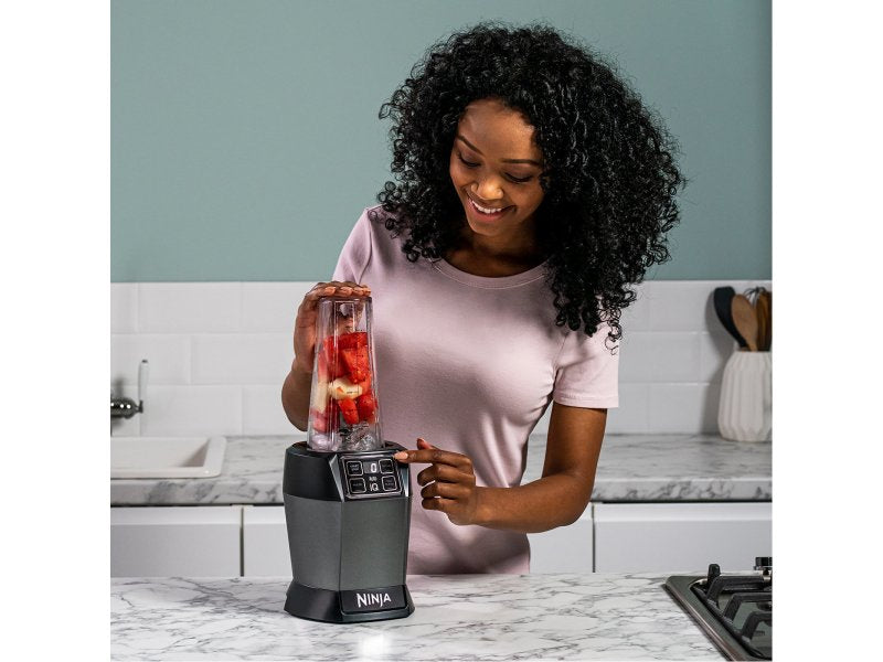 Blender Ninja BN495EU, 1000W, 700 ml, tehnologie Auto-iQ, tehnologie Ninja Blade, Gri/Negru