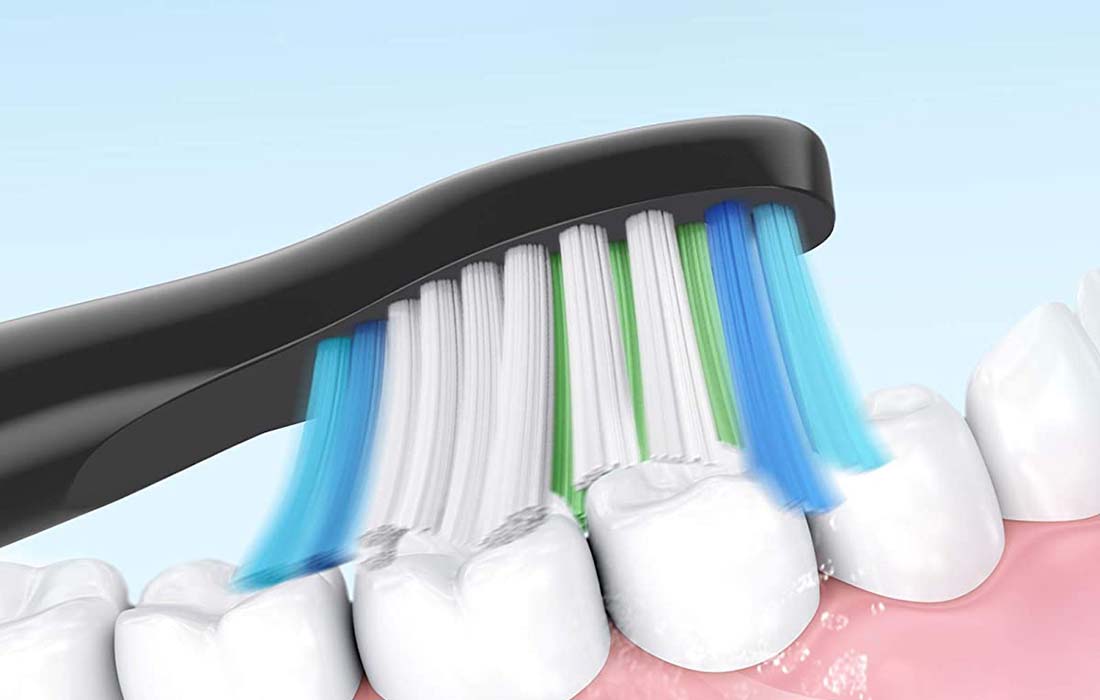 Set de periuțe de dinți cu ultrasunete FairyWill FW-E6, cu 5 accesorii, negru