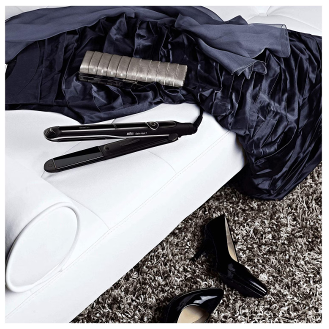 Placă de îndreptat părul Braun Satin Hair ST780, 200 de grade, Neagră