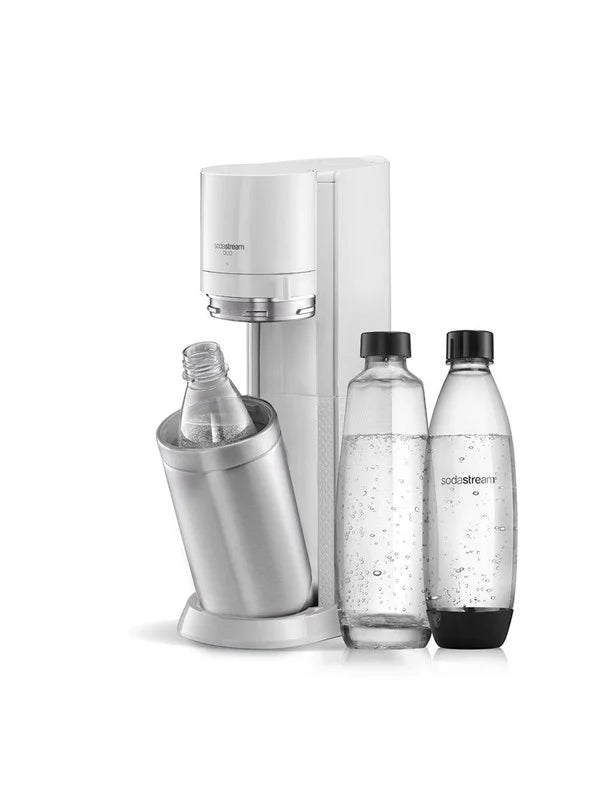 Aparat de băuturi carbogazoase Sodastream DUO 60L, 1 litru, 2 carafe, argintiu/gri