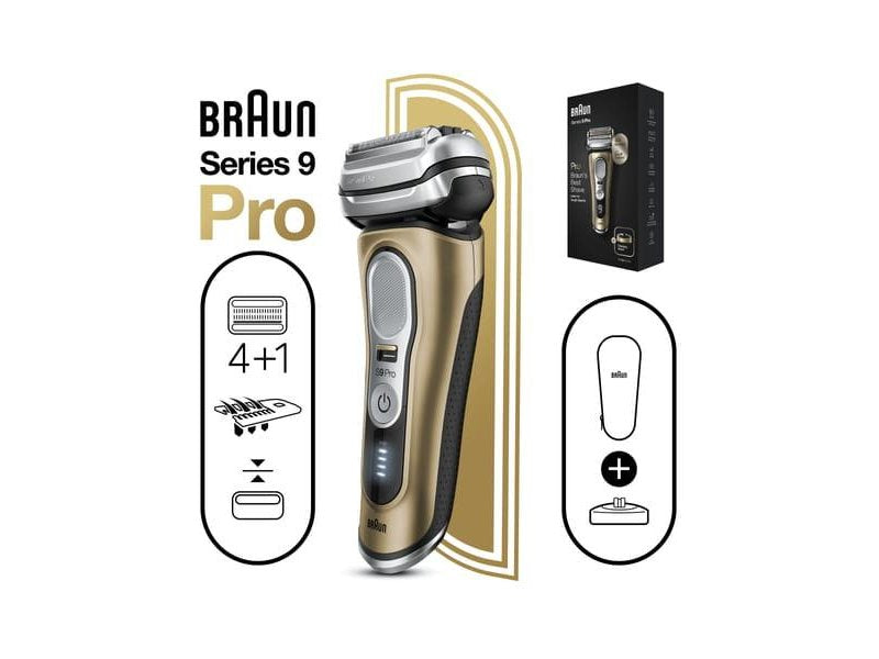 Aparat de ras Braun Series 9 Pro — 9419s, aparat de ras umed/up, auriu/negru