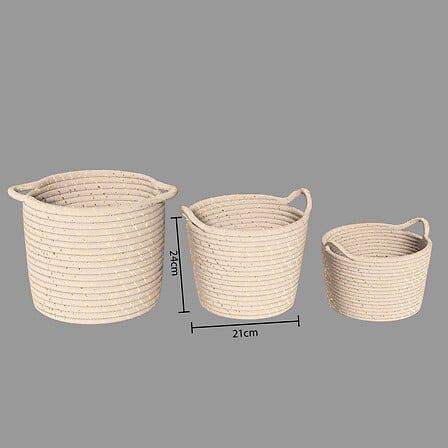 Set de coșuri pentru copii Atmosphera Lurex, Alb, 2 buc