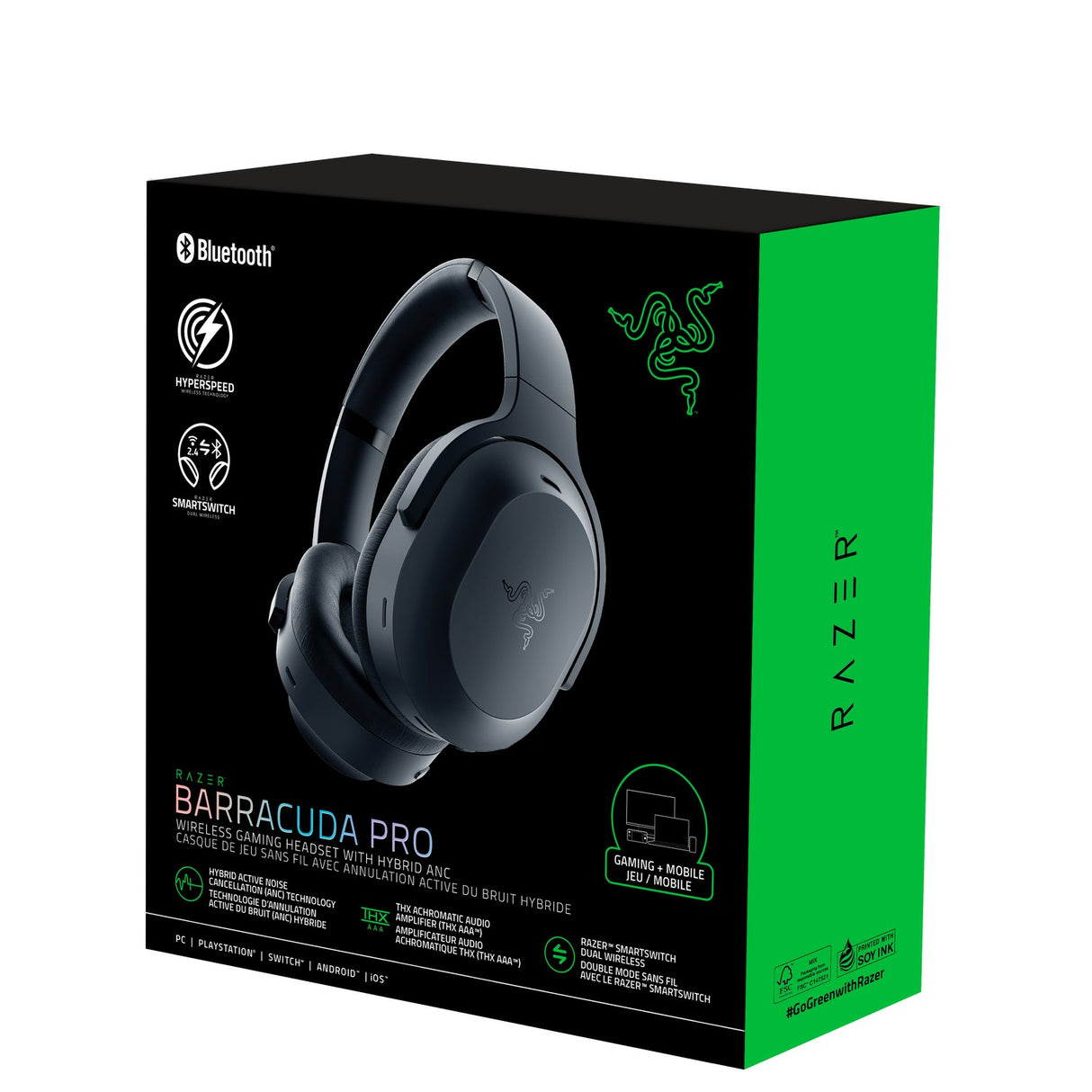 Căști de gaming wireless Razer Barracuda Pro (wireless), negre