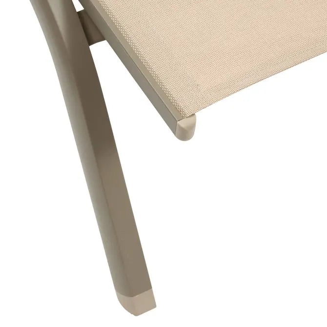 Сгъваем шезлонг Hesperide Bonao, Алуминий, Лен/Кафе