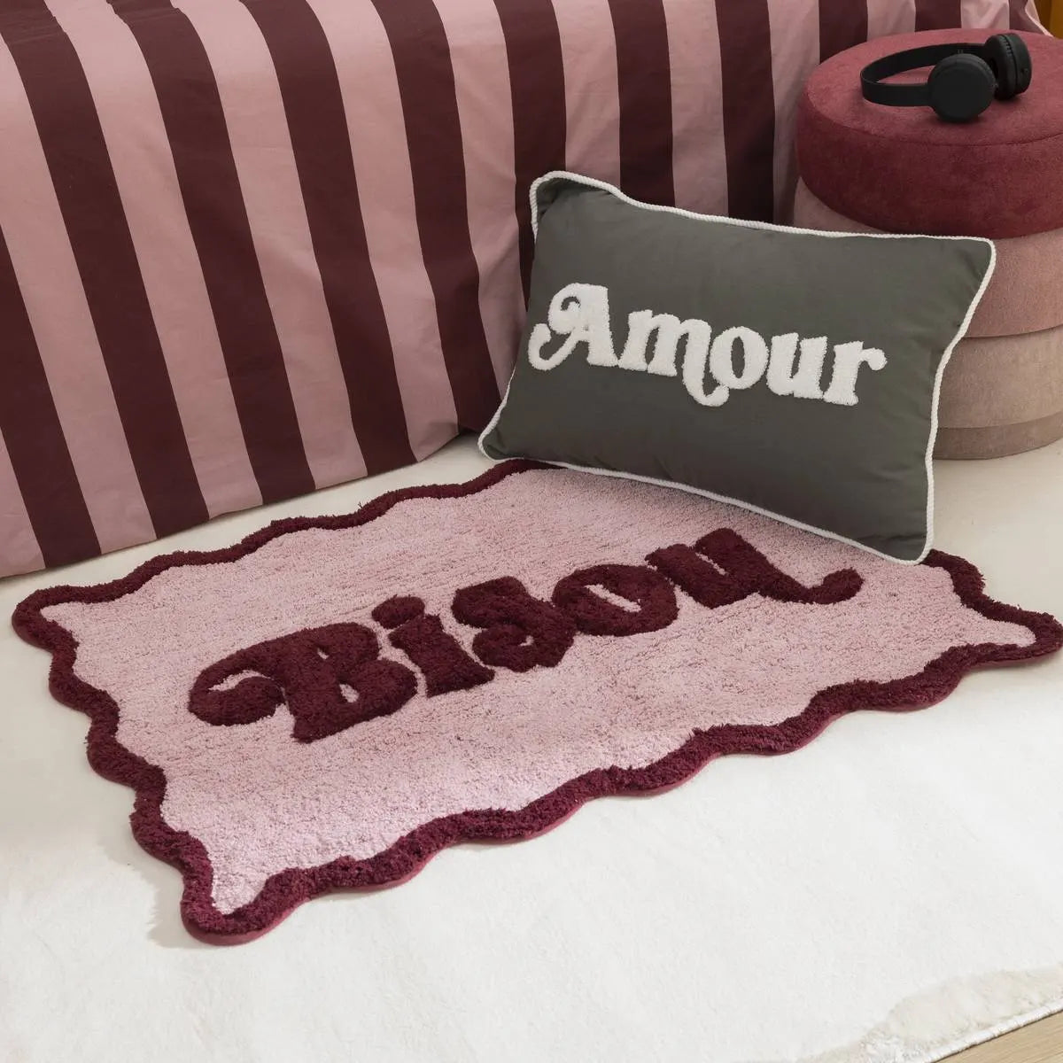 Covor Atmosphera Cherry, Bumbac, Roz, 90x60 cm