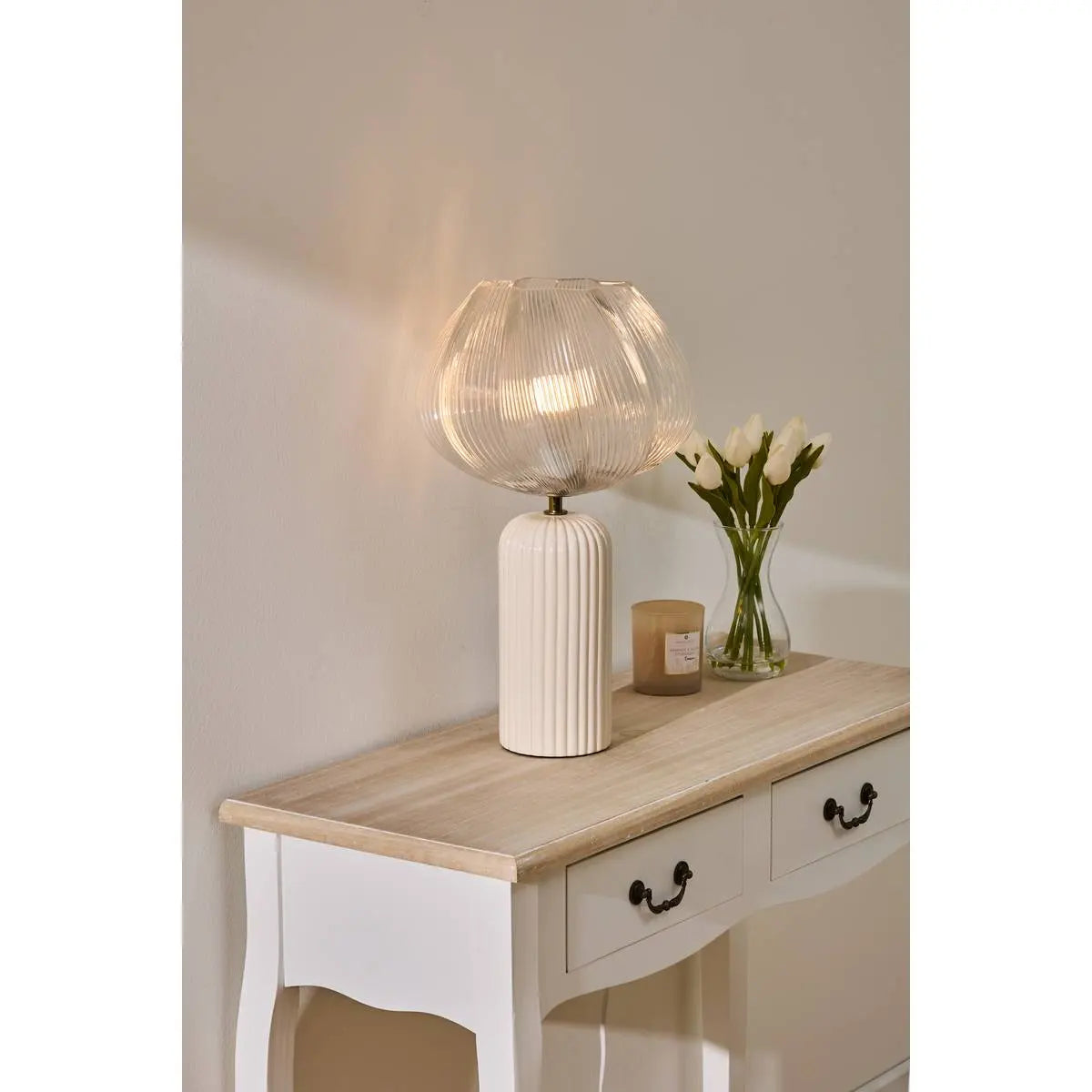 Lampă de masă atmosferă Phylas, 46 cm, ceramică