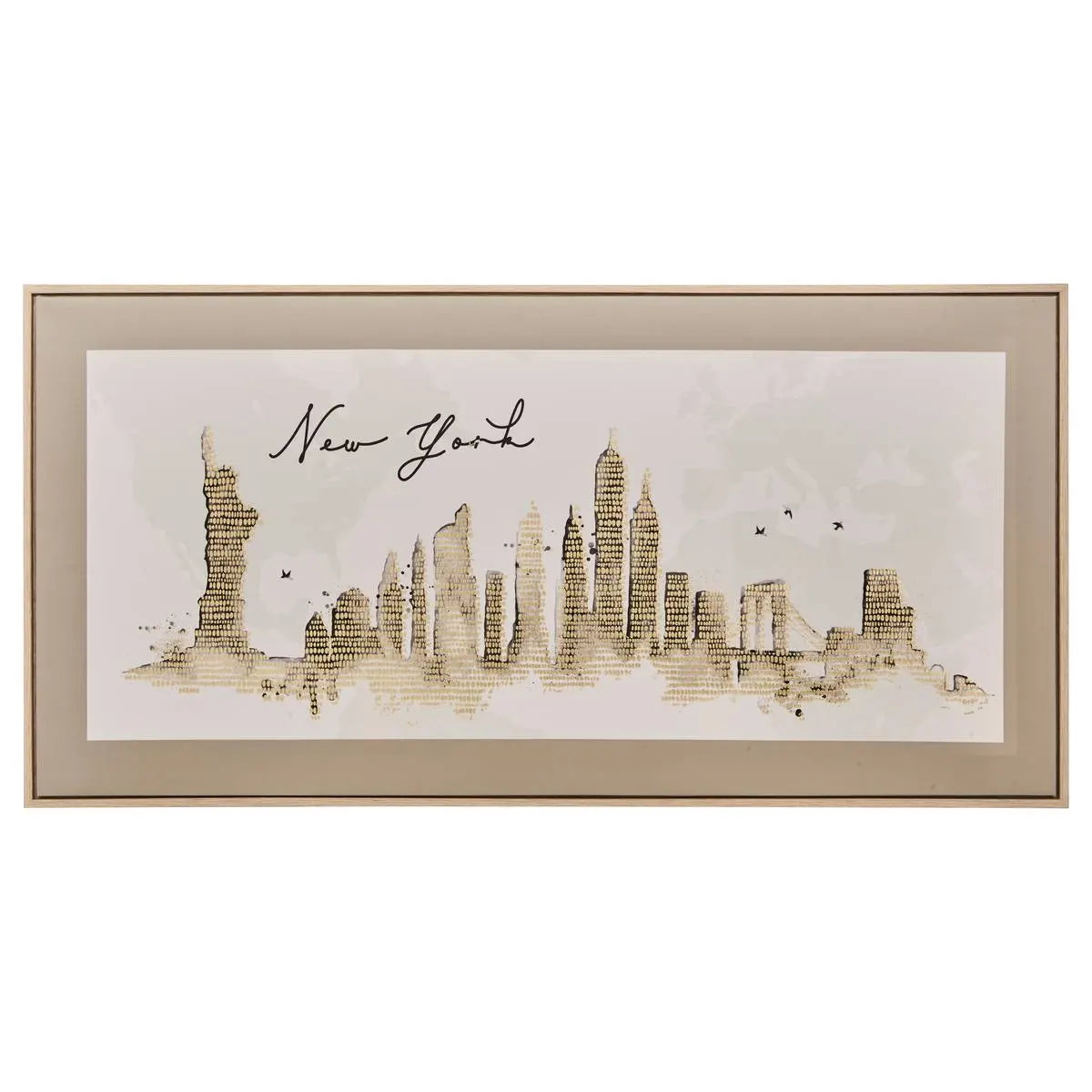 Pictură atmosferă Marlow, Imprimeu pe pânză 116x58 cm, Efect aluminiu