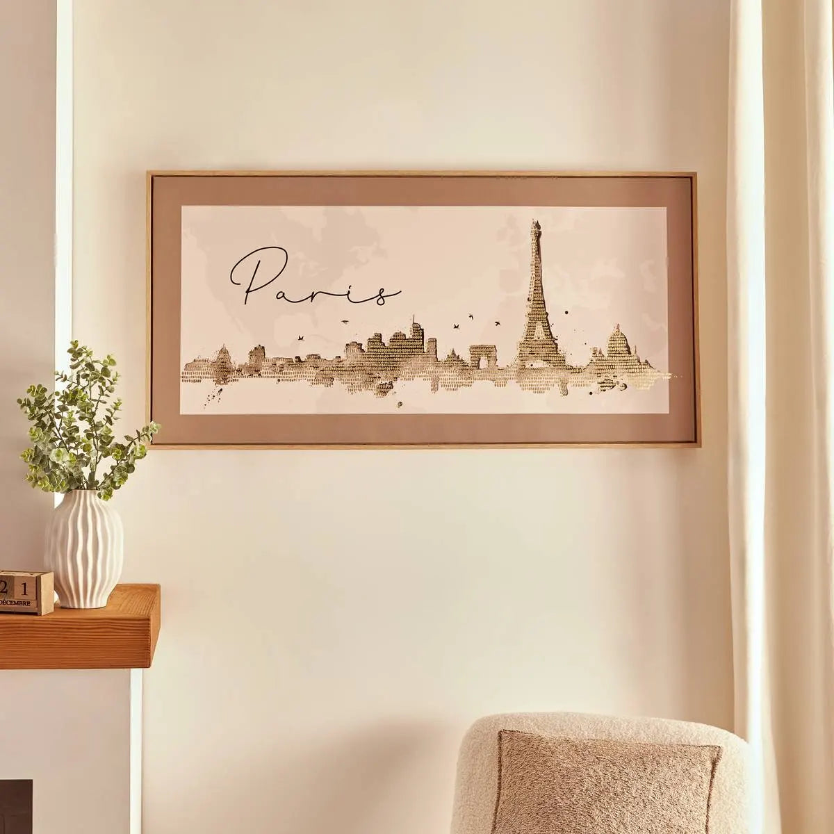 Pictură atmosferă Marlow, Imprimeu pe pânză 116x58 cm, Efect aluminiu