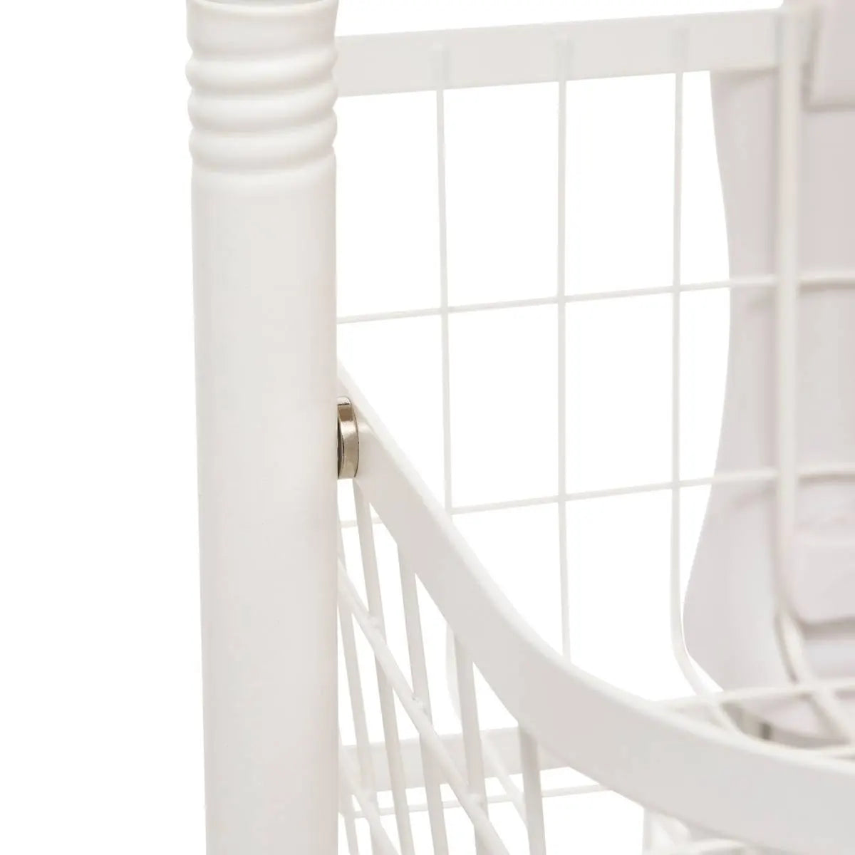 Cărucior de bucătărie 5five Balm, MDF și metal alb, 5 coșuri, 34,5x31x91 cm