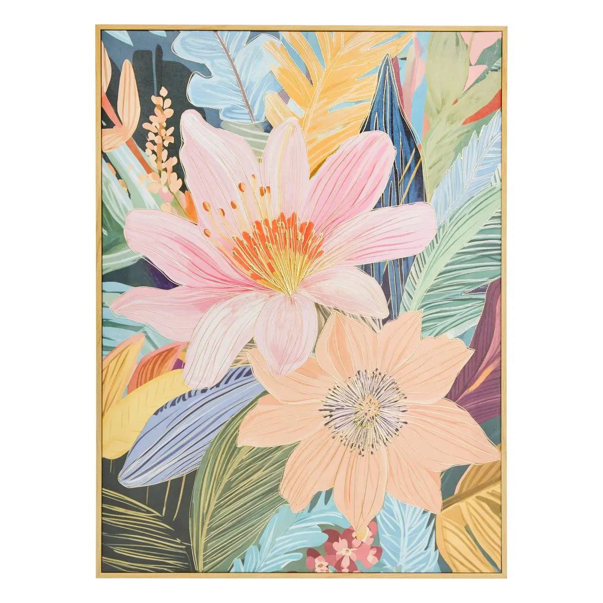 Pictură Atmosphere Daisy, Imprimeu pe pânză 58x78 cm, Flori aurii