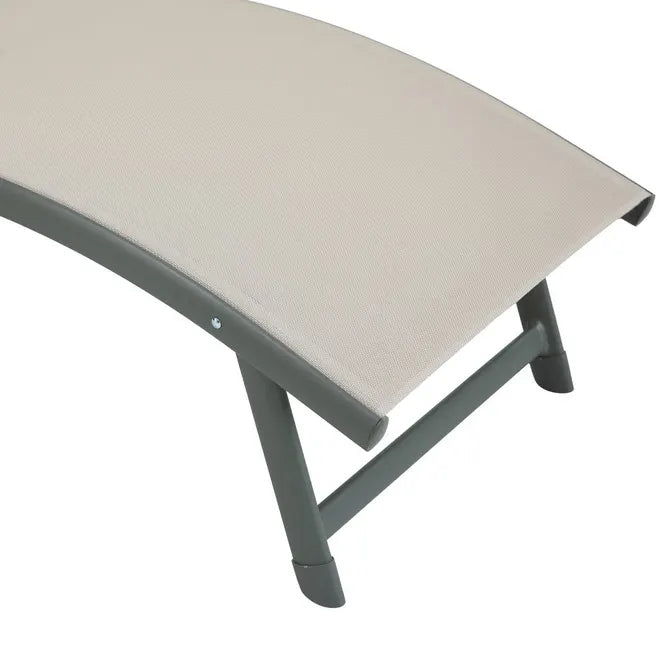 Сгъваем шезлонг Hesperide Samba, Алуминий, Лен/Лаврово зелено