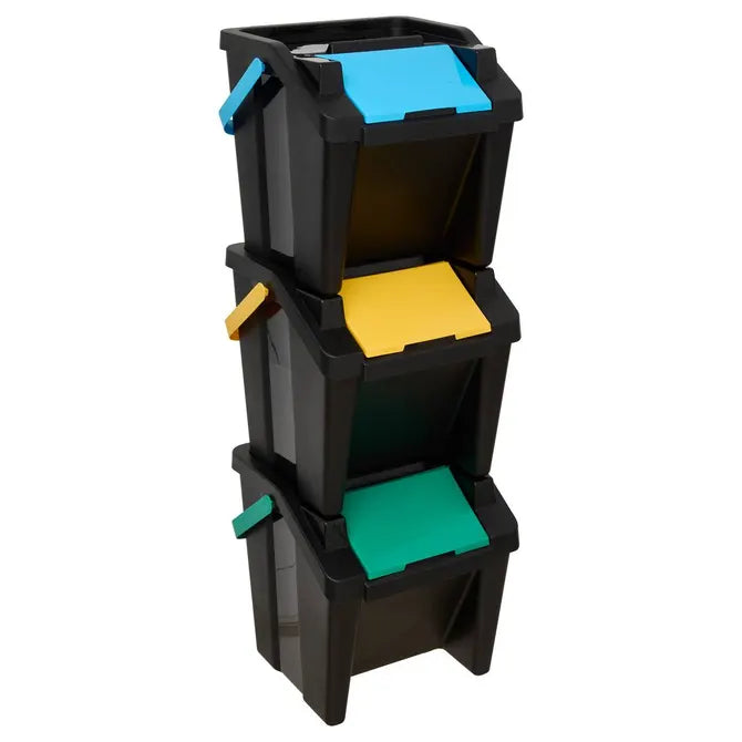Set de 3 coșuri de gunoi 5five, Plastic, 30 l