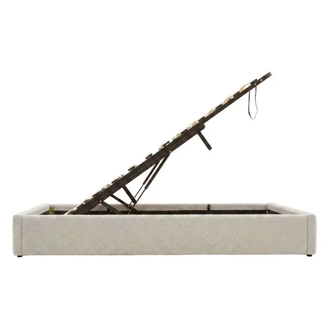 Pat tapițat cu spațiu de depozitare și mecanism de ridicare atmosphera Luna, 160 x 200 cm