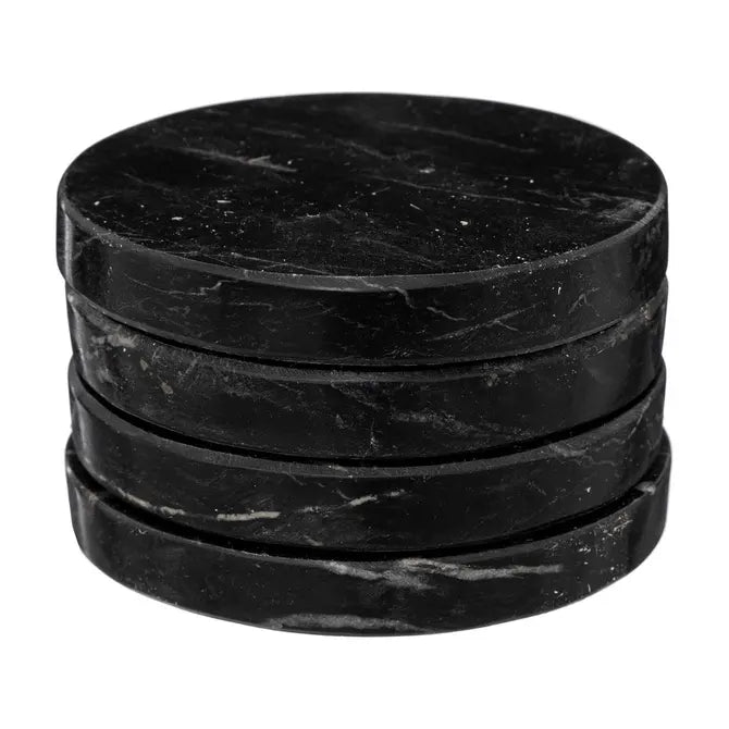 Suporturi pentru pahare Secret de Gourmet, marmură neagră, 10cm