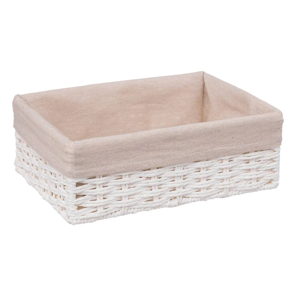 Set de 2 coșuri de depozitare 5five Costa, Hârtie și bumbac, Alb