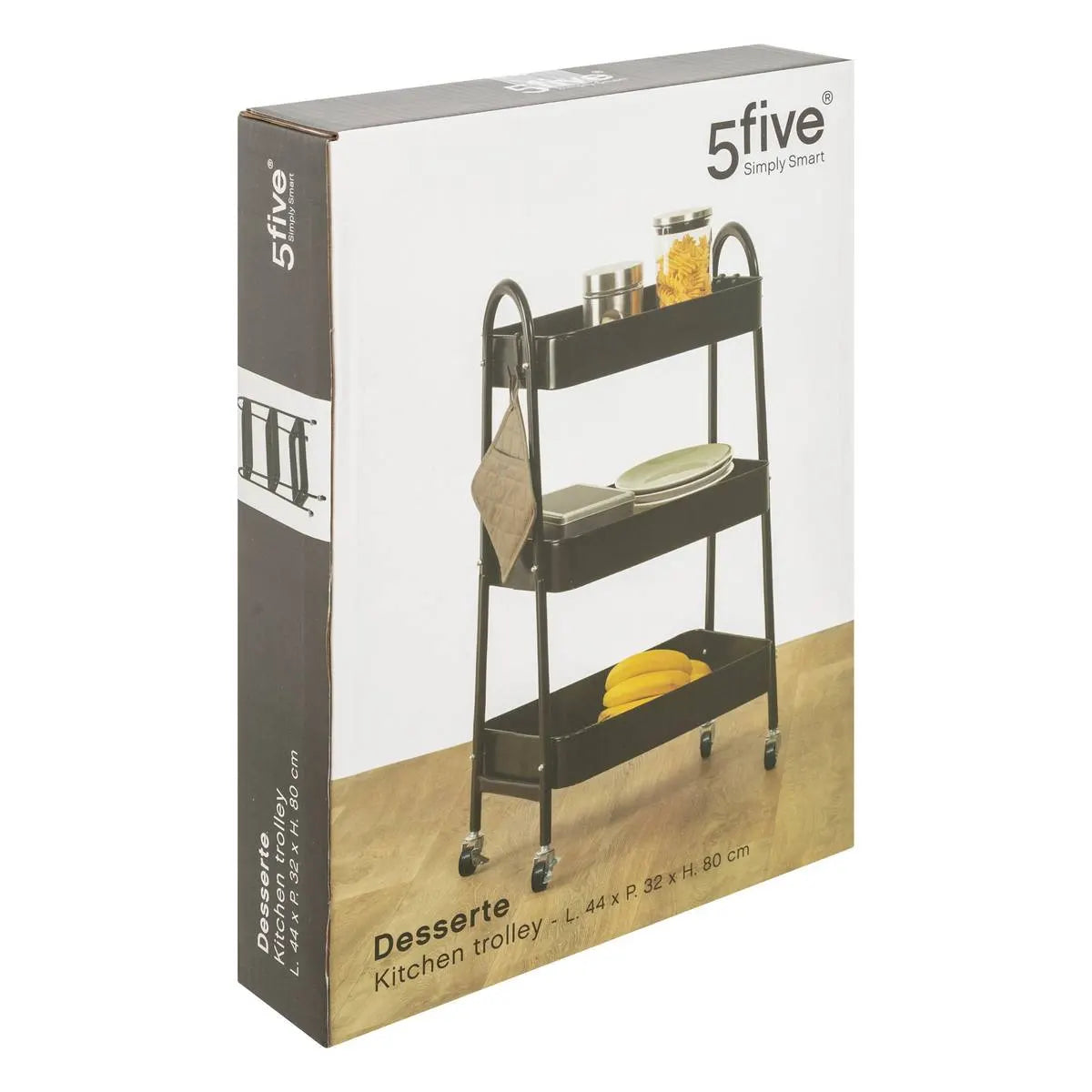 Cărucior de bucătărie 5five, Metal, 3 niveluri, Mic