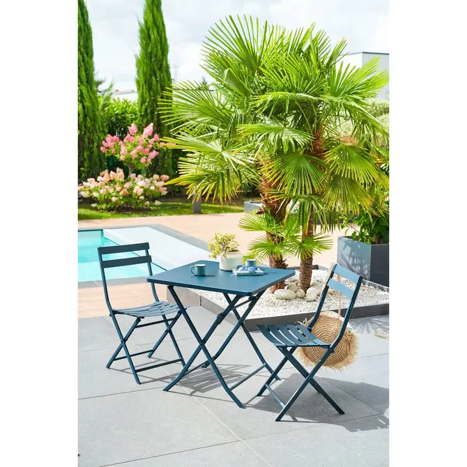 Masă pătrată de grădină Hesperide Greensboro, albastru marin