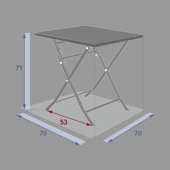 Градинска квадратна маса Hesperide Greensboro,70x70x71 cm