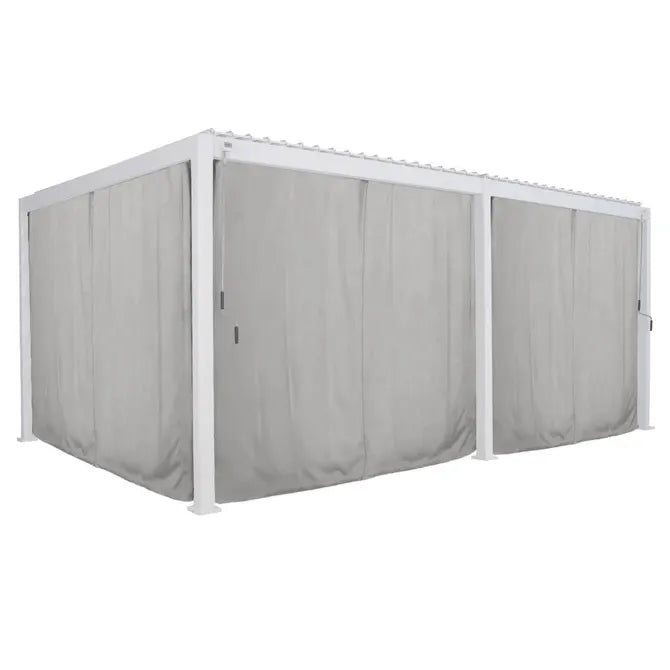 Комплект комарници с релси за беседка Hesperide Evora, Сиво-бял, 6x3.6 m