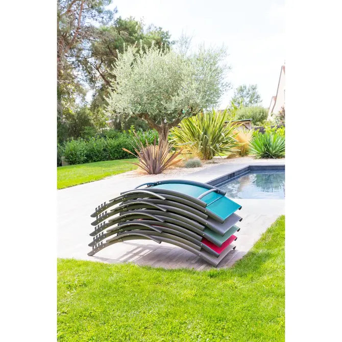 Сгъваем алуминиев шезлонг Hesperide Samba, Антрацит/Графит