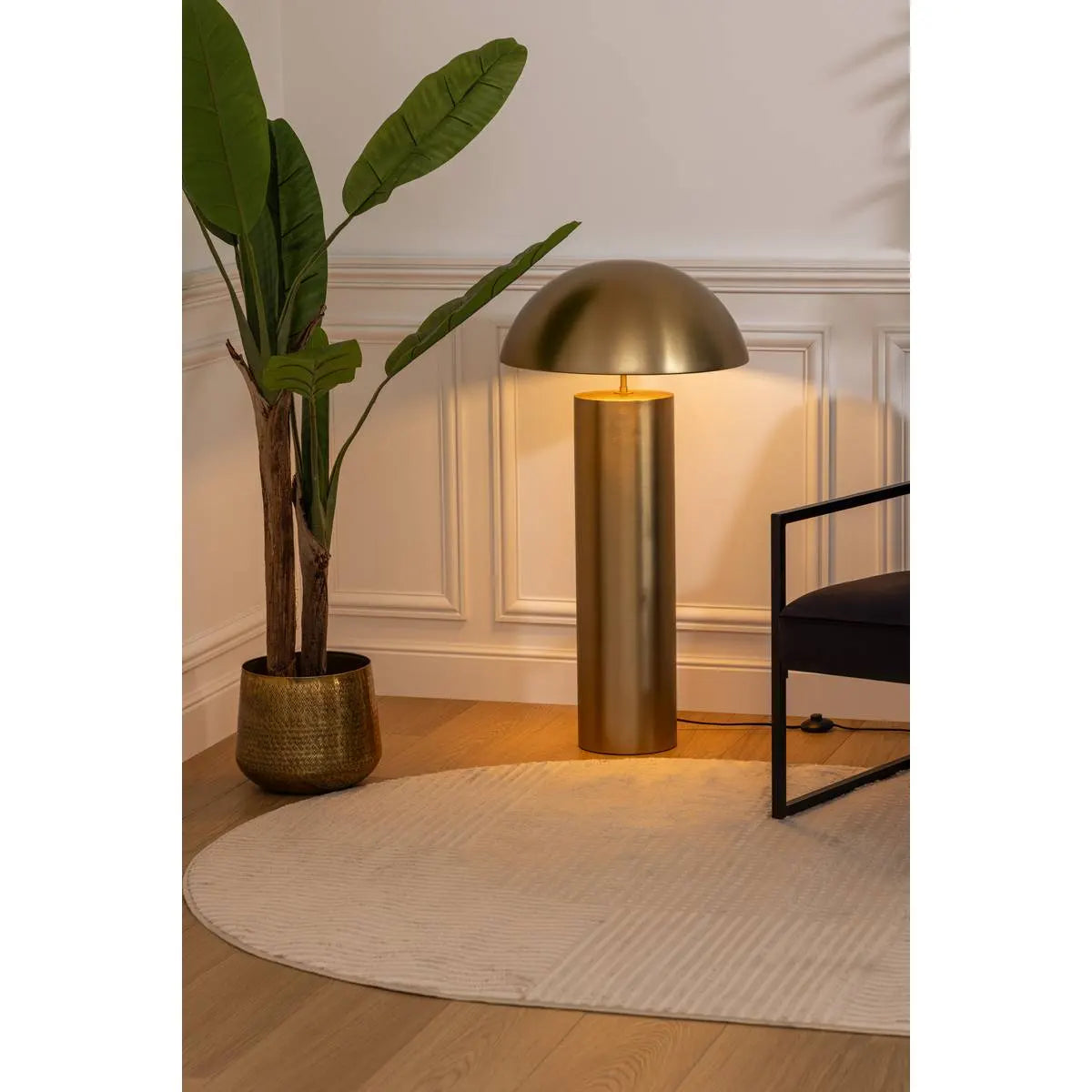 Cilindru ciupercă Lampion Atmosphere, Metal, Auriu, 97 cm