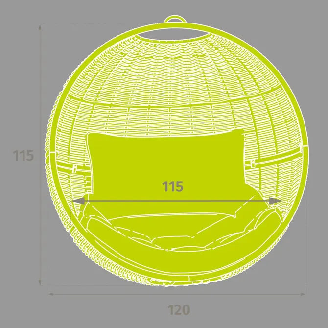 Висящо кресло Hesperide Orbiana, Таупе/Бяло