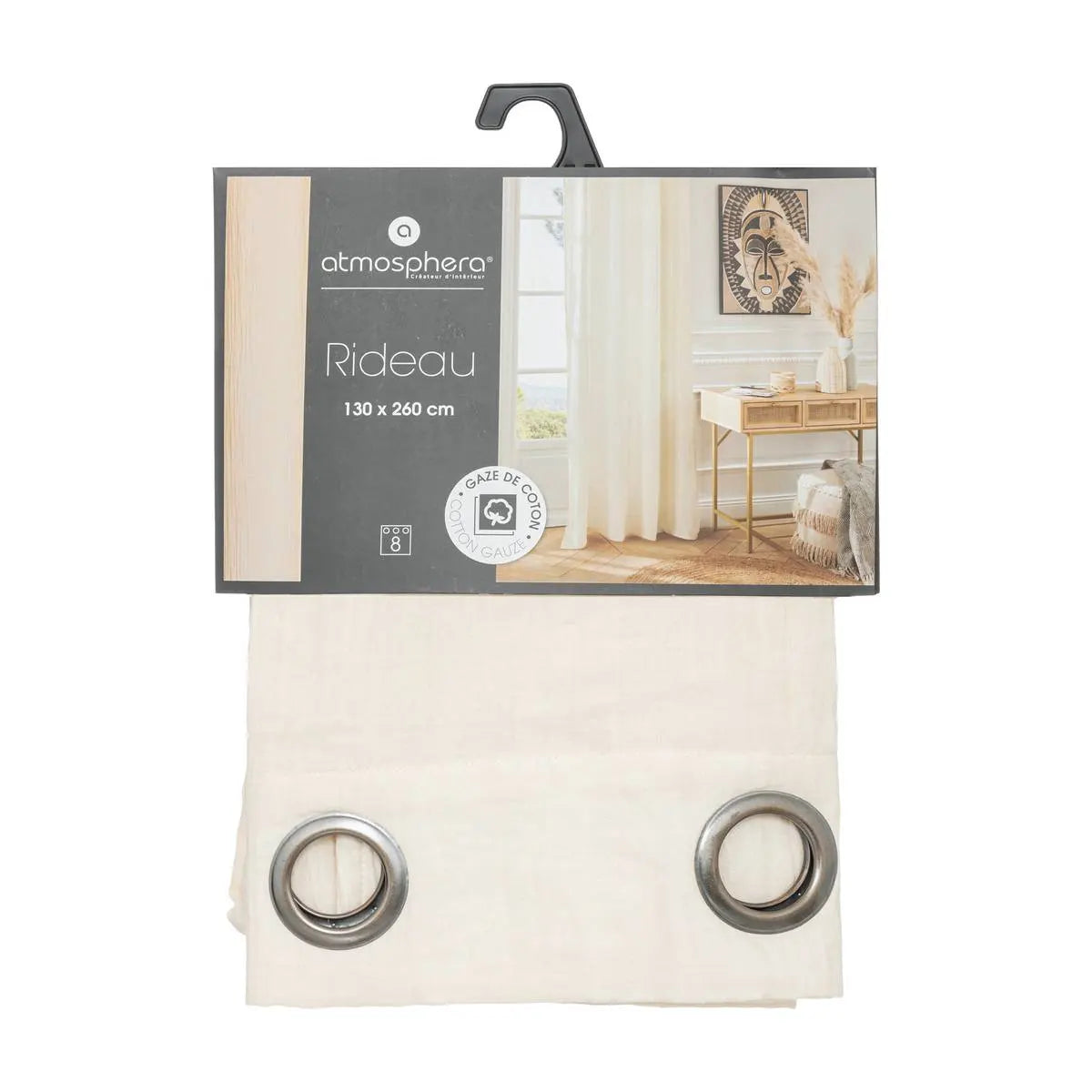 Perdea Atmosphera, voal de bumbac, 130x260 cm
