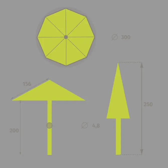 Прав накланящ се чадър Hesperide Loompa, 3 m