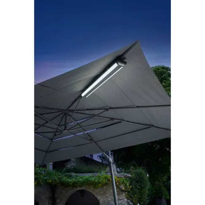 Градински чадър със странична стойка Hesperide Melhia Multi-layer, Накланящ се, Olefin, Антрацит, 4x3 m