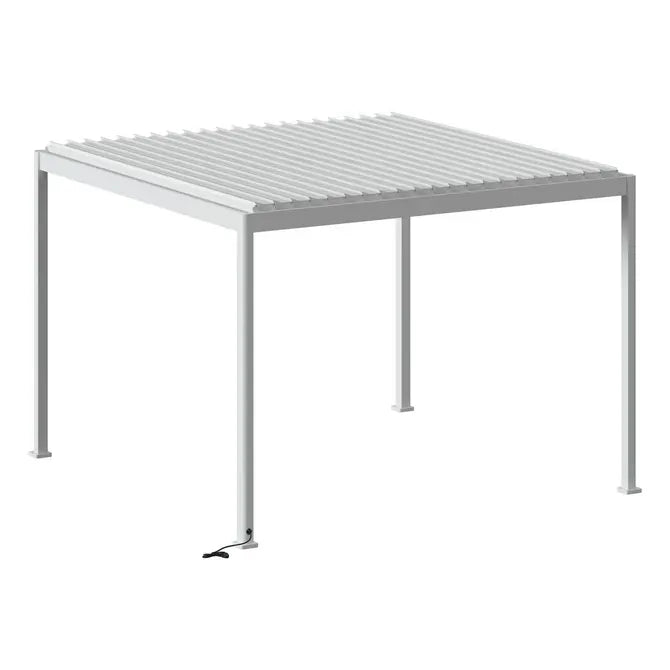 Електрическа пергола Hesperide Evora, Бял алуминий, 3.6x3.6 m