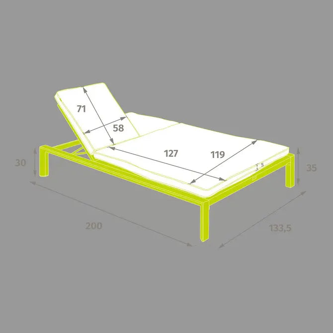 Двоен алуминиев шезлонг Hesperide Evasion, Цвят Глина
