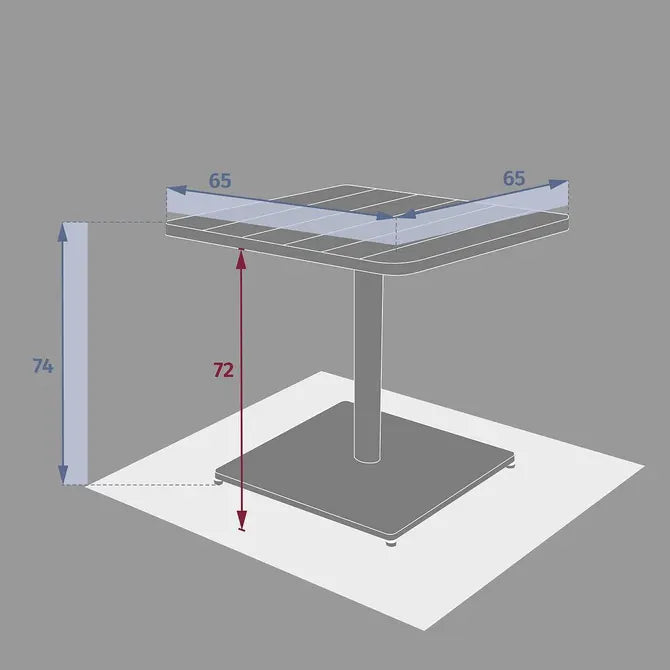Masă pătrată de grădină Hesperide Phuket, portocalie