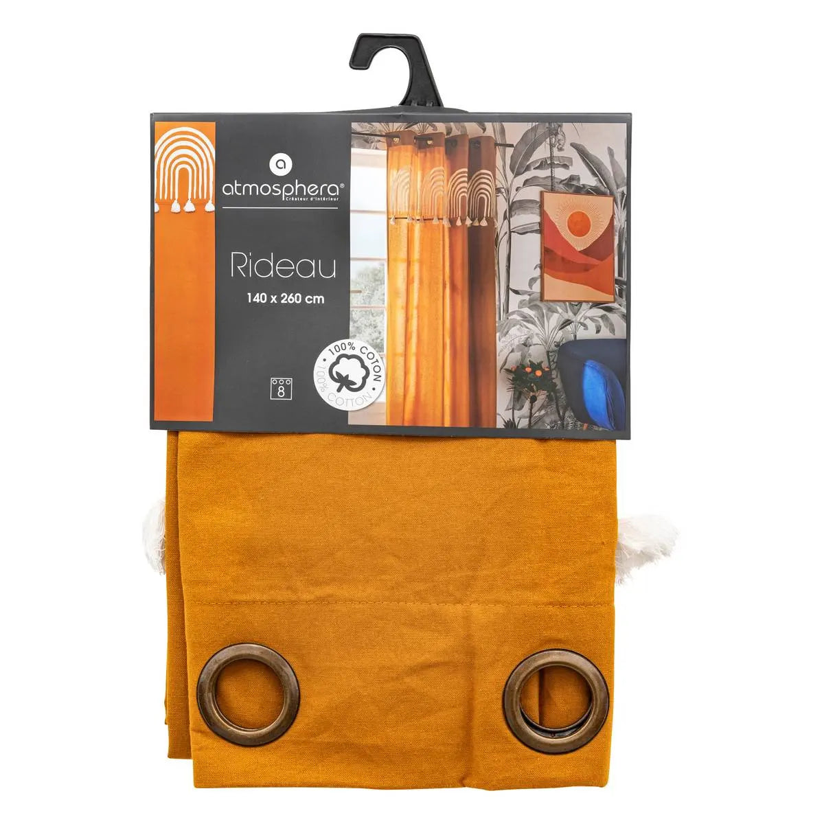 Perdea imprimată Atmosphere Soleya, 140x260 cm, cu ciucuri