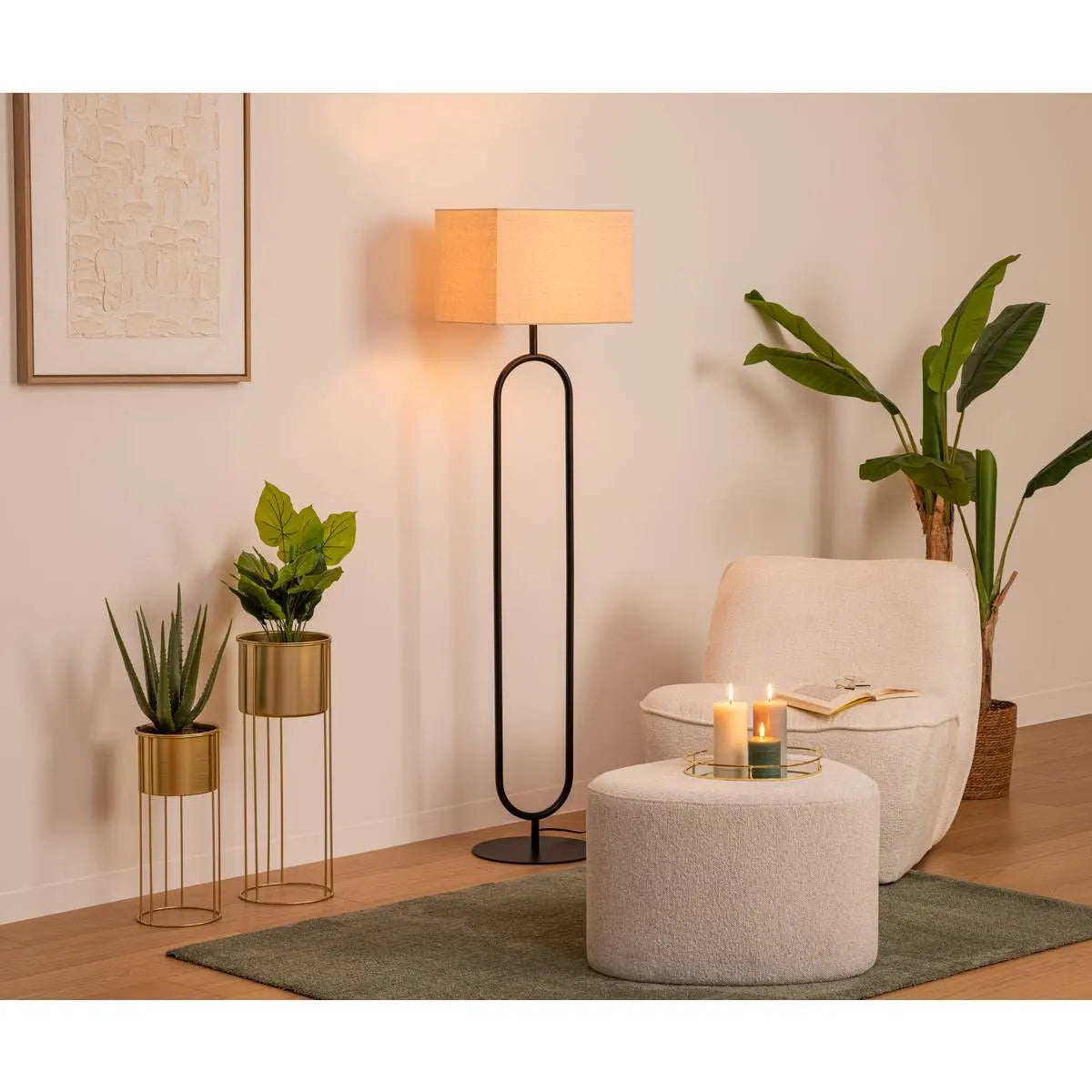 Lampion atmosphere Alec, Metal, Negru, 154 cm