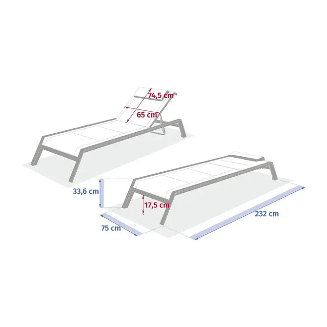Шезлонг Hesperide Allure, Алуминий, Лен/Глина