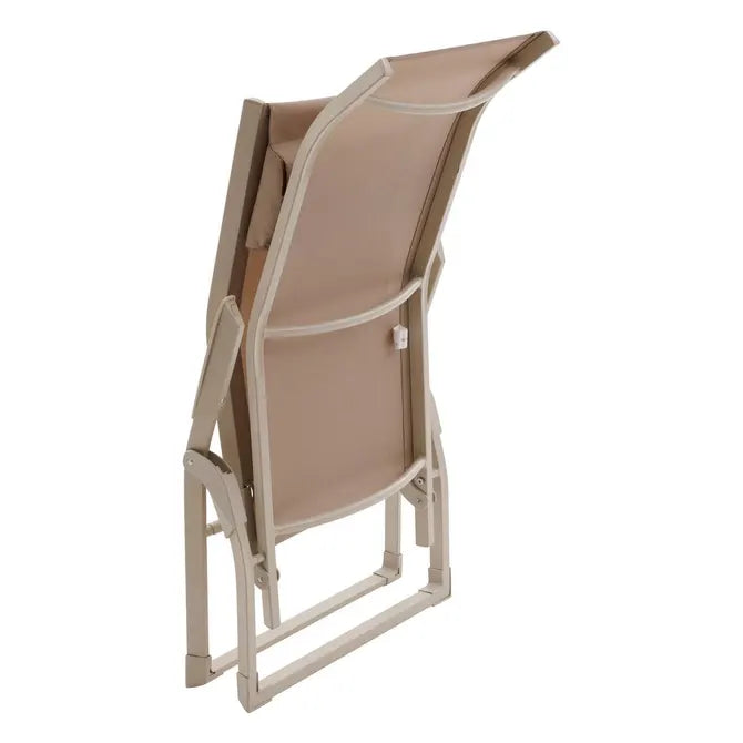 Сгъваем шезлонг Hesperide Decima, Алуминий, Глина/Лен