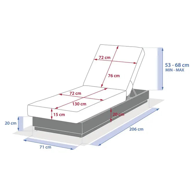Легло за басейн Hesperide Allure, Алуминий, Графит